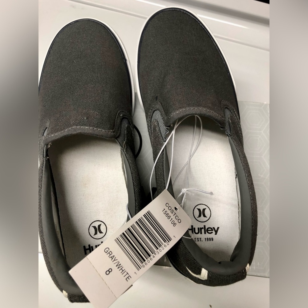 Hurley Arlo Slip Sneakers Gray/White- Men’s Size 8